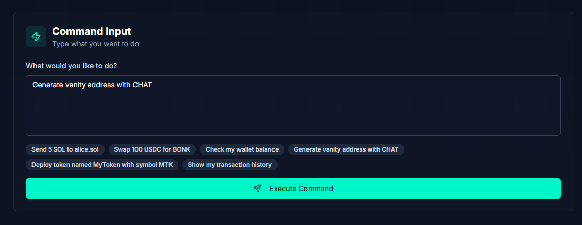 Natural Language Input - Obby interface showing command input