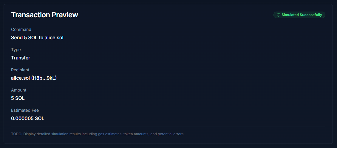 Transaction Preview - Obby showing transaction details before execution